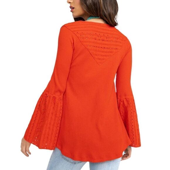 Free People Women’s Parisian Nights Bell Sleeve Blouse Top Size XS - Picture 3 of 10